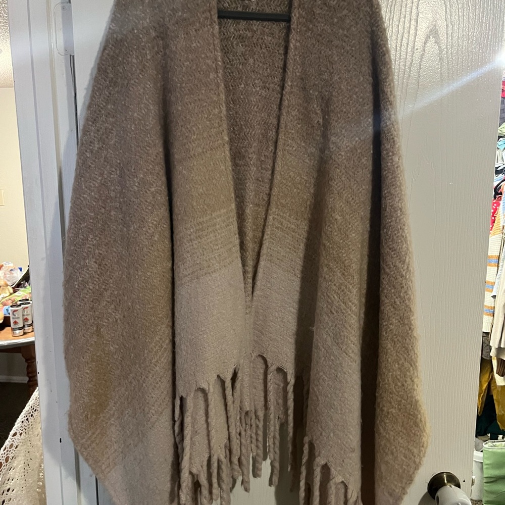 Cost Plus World Market Tan Textured Shawl